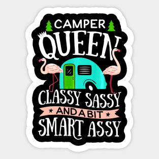 Camper Queen Classy Sassy Smart Assy shirt Camping RV Sticker